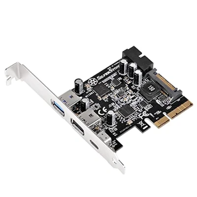 Imagen de SilverStone SST ECU05 SuperSpeed External USB 3.1 Tipo C, 2X 3.0 A, 1x Interno Tarjeta PCI E Express Gen 2.0 2X, 10 Gbps, acepta Perfil bajo