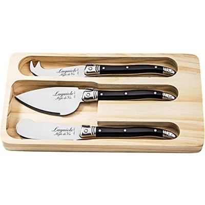 Imagen de Laguiole Style de Vie Premium Line Juego cuchillos para queso (3 unidades), color negro