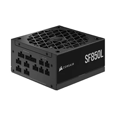 Imagen de Corsair SF850L Fuente de Alimentación SFX Totalmente Modular Bajo Ruido Compatible con ATX 3.0 y PCIe 5.0 Ventilador Silencioso PWM 120 mm Eficiencia 80 Plus Gold Modo RPM Cero Negro