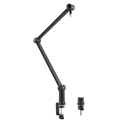 Imagen de LogiLink AA0127 Brazo de micrófono Profesional con Tijera Plegable para Streaming, podcasts, transmisiones, etc., Giratorio 360 y Ajuste ángulo Flexible, Color Negro