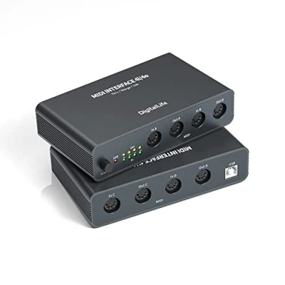 Imagen de DigitalLife Interfaccia MIDI USB 4In/4Out con modalità USB, Thru, 2i/4o Merge per Strumento