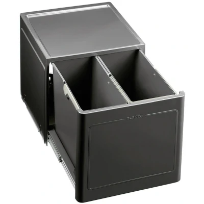 Imagen de BLANCO Botton Pro 45/2 517467 Sistema manual de separación residuos para la cocina, con 2 cubos basura (de 13 l cada uno), montaje en el suelo mueble bajo 45 cm