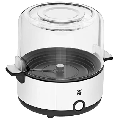 Imagen de WMF Kitchenminis Máquina para Palomitas de Maíz, Placa Calefactora Revestida, Tapa con Función Cuenco, Apertura Mantequilla, Azúcar y Sal, Carcasa Acero Inoxidable Mate