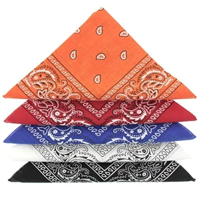 Imagen de Karl Loven EL BANDANA Lote de bandanas 100% Algodon primera calidad Paisley Panuelo Cabeza Cuello Bufanda Juego 5 Multicolore #2