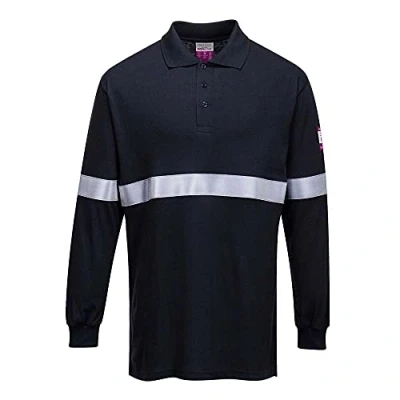 Imagen de Polo de Manga Larga, Resistente a la Llama y antiestático, con Cinta Reflectante FR03