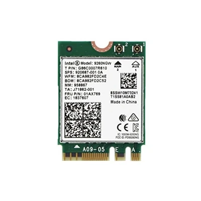 Imagen de tarjeta inalámbrica WiFi de 1730 Mbps Intel 9260NGW NGFF, alta velocidad, 2,4 G + 5 doble banda 802.11ac Bluetooth 5.0 módulo inalámbrica, soporte Linux/Chrome/Windows 10