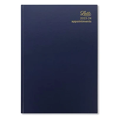 Imagen de Letts Standard Agenda académica 2023.2024 con página para citas, tamaño A4, color azul