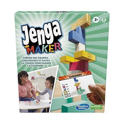 Imagen de Jenga Maker Torre de apilamiento con Bloques Madera Maciza auténtica para niños a Partir 8 años 2 6 Jugadores