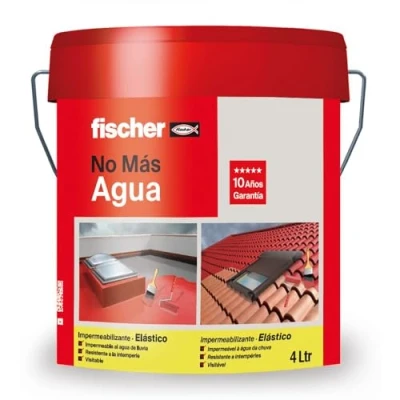 Imagen de fischer Pintura impermeabilizante (cubo 5kg) Gris sin fibras, resistente al agua y exteriores