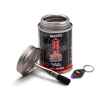 Imagen de Errecom 1000 Miglia BKR 3103 Lubricante para cadenas de bicicletas All Weather 120 ml, todas las estaciones y condiciones climáticas, tarro in One con cepillo incluido