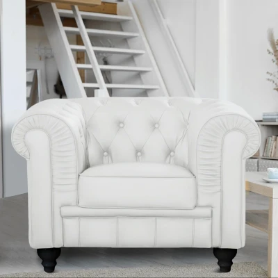 Imagen de Gran sillón Chesterfield blanco Menzzo