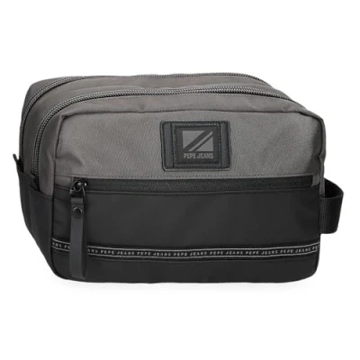 Imagen de Pepe Jeans Stratford Neceser Dos Compartimentos Adaptable Gris 26x16x12 cms Poliéster
