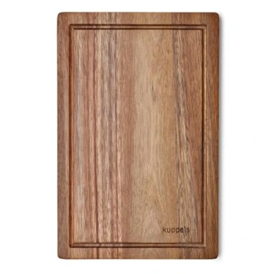 Imagen de Kuppels Tabla de cortar DICE madera acacia 32 x 21 1,5 cm con ranura para jugo Protección cuchillas servir