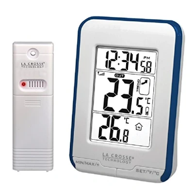 Imagen de La Crosse Technology Ws6810whi BLU estación de Temperatura Interior/Exterior Blanco/Azul 7,6 x 4 10,6 cm