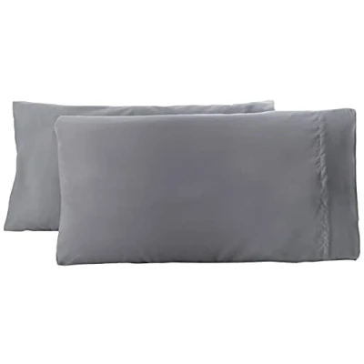 Imagen de Amazon Basics Funda de Almohada Microfibra, 2 Unidades, 50 x 80 cm Gris Oscuro