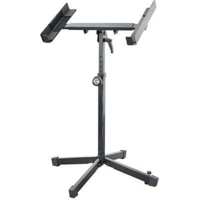 Imagen de K&amp;M 28075 Soporte para amplificadores, mezcladores, mesas DJ negro, acero tamaño ajustable ligero y fácilmente transportable