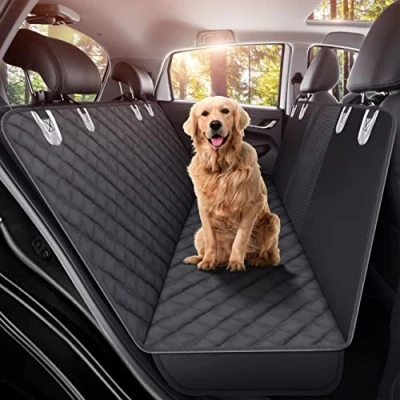 Imagen de GXT Protector de Asiento Trasero para Perro, Coches, SUV y Camiones, con Ventana Malla, Material Antideslizante e Impermeable, Color Negro
