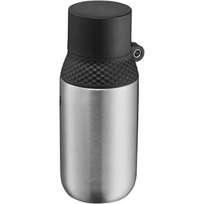 Imagen de WMF Waterkant Iso2Go Botella isotérmica de acero inoxidable (350 ml, apta para ácido carbónico, cierre autocierre, antigoteo, sin BPA)