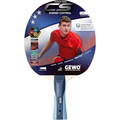 Imagen de GEWO Christian Süß CS Energy Control Raqueta de Ping Pong para Adultos, cóncava, Color Gris y Azul