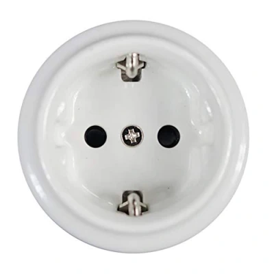 Imagen de Base Enchufe Euro 16a Porcelana Blanco