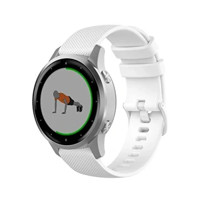 Imagen de Wownadu Correa Quick Release 18mm Compatible para Garmin Vivoactive 4S/ Vivomove 3S/ Venu 2S, Correas Blanco Recambio Sport Silicona Pulsera Forerunner 255S/ 255S Music/ 265S