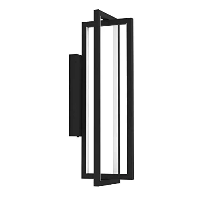 Imagen de Eglo LED lámpara de pared Siberia, iluminación interiores regulable con mando a distancia y temporizador, luz metálica negro, blanco cálido frio