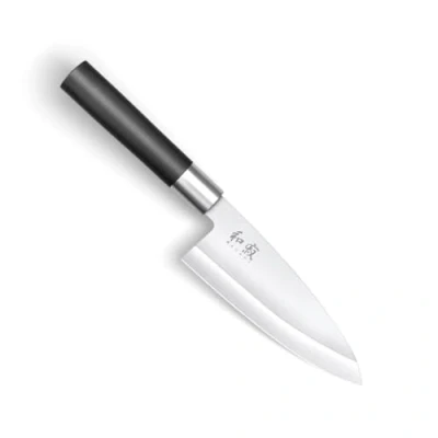 Imagen de KAI Wasabi Black Juego de cuchillos carne 2 piezas con hoja 12 cm Acero inoxidable 6A/1K6 pulido 58 (±1) HRC Mango polipropileno negro Hecho en Japón