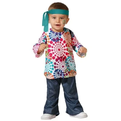 Imagen de Atosa disfraz hippie multicolor bebe niño 6 a 12 meses