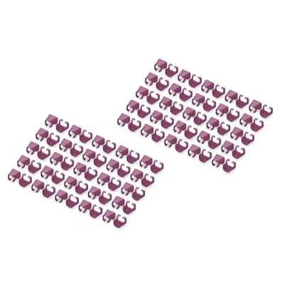 Imagen de DIGITUS Clips de Colores para Cables conexión RJ45 organización por los Red 100 Unidades LAN Cat 5e, 6 y 6A AWG 24/7 a 27/7 Magenta