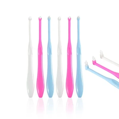 Imagen de TSHAOUN 6 Cepillos dientes de Penacho Copetudo Cepillo,cepillos una sola cabeza para aparatos dentales, cepillo limpieza interdental suave pequeña (6 Pieces)