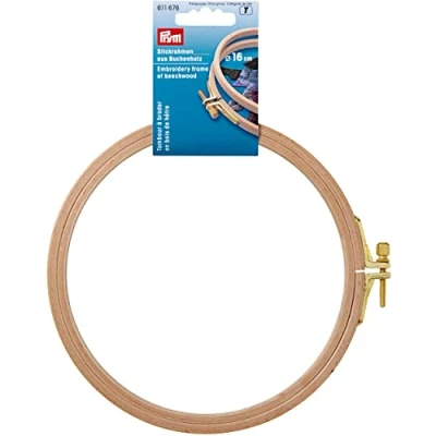 Imagen de Prym Color Natural (0.8x16cm) Haya Madera Bordado Marco con Latón Tornillo 1 Pedazo