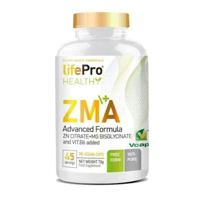 Imagen de Life Pro Healthy ZMA 90 Cápsulas Suplementos con Glicinato de Magnesio Citrato Zinc y Vitamina B6 Aumenta Volumen Masa Magra Mejora Rendimiento Recuperación Testosterona