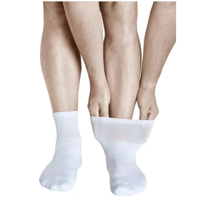 Imagen de vitsocks Calcetines Confort de Descanso Antiampollas Hombre (3 PARES) para Pies Sensibles, blanco, 44 46