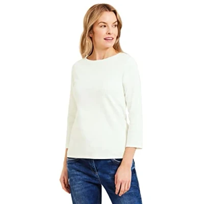 Imagen de Cecil 317389 Basic Boatneck Camiseta, Blanco (Vanilla White), XXL para Mujer