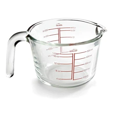 Imagen de Lacor 67133 Jarra medidora, Cristal de borosilicato, 0&#039;5 L, 0.5 litros, Transparente