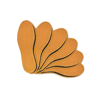 Imagen de Plantillas de Zapatos Piel con Carbón, Set 6 Pares Cuero Natural para Hombres y Mujeres Capa Inferior Carbón Activado, Repuesto, Kaps (Hombre 41 EUR)