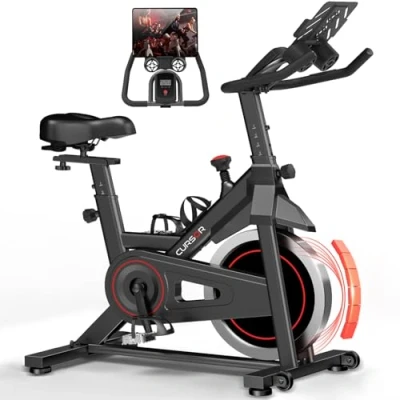 Imagen de CURSOR FITNESS Bicicleta Estatica para Casa, Estática Silent con Resistencia Ajustable, Manillar y Sillín Ajustables, Pantalla LCD, Sillines Transpirables, Entrenamiento Cardiovascular