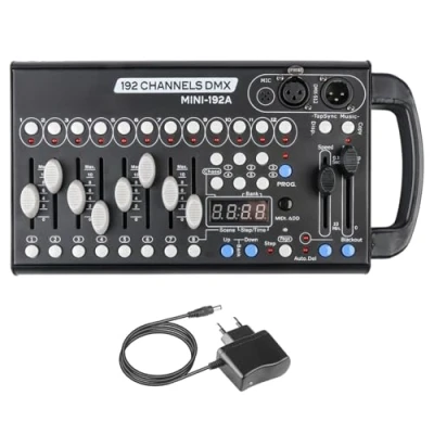 Imagen de Consola DMX512 192CH Programable Para Iluminación de Escenarios DJ, Bandas Bares, Pubs, Clubes, Celebraciones Familiares, Bodas, Etc