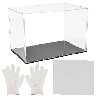 Imagen de Belle Vous Vitrina Expositora Rectangular de Metacrilato Transparente Caja Expositor 30 x 20 cm para Exhibicion Acrilico a Prueba Polvo Colecciones