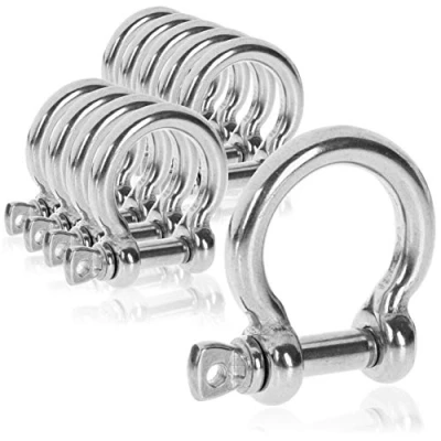 Imagen de com four® 10x grilletes Redondos mosquetón pequeño con Cierre de Rosca grillete Curvado cáncamos Acero Inoxidable 304 4,5 x 30 mm (10 Piezas 4.5 Forma O)