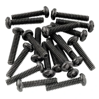 Imagen de Musiclily Basic Metal Rosca Métrica Tornillos de Pastilla Bobina Simple 3,5x20mm para Guitarra Eléctrica Stratocaster ST, Negro (Juego 20)