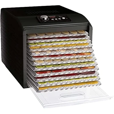 Imagen de SENCOR SFD 6600BK con Control de Temperatura para Bloques, ciruelas, albaricoques, plátanos, Carne Seca, Pescado seco, 500 W, deshidratador Alimentos, Plástico Metal, Blanco