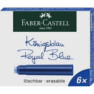 Imagen de Faber Castell Juego de 3 estuches 6 cartuchos estándar borrable azul royal