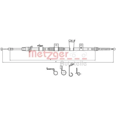 Imagen de METZGER 17.2300 Cable de Freno Mano Atrás derecha 1780/1604 COFLE MITSUBISHI: ASX SUV