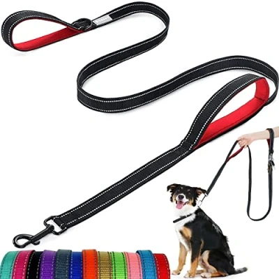 Imagen de Correa para Perro con Dos Asas Acolchadas, Modos de Perro, Reflectante Nailon Doble Cara Entrenamiento y Caminar, Perros medianos