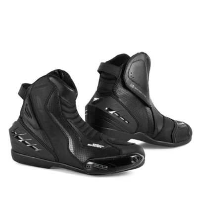 Imagen de SHIMA SX 6 Men, Zapatos Moto Hombre Reforzados de Cuero, Soporte para el tobillo, Suela Antideslizante, Mango Cambio Marchas (Negro, 45)