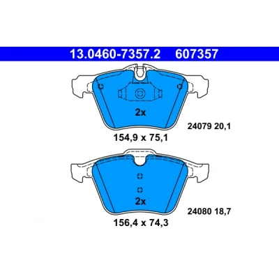 Imagen de ATE 13.0460 7357.2 Juego de pastillas freno preparado para indicador desgaste, excl. contacto avisador desgaste JAGUAR: XF Berlina, S Type