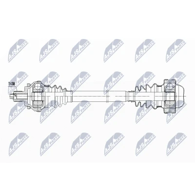 Imagen de NTY NPW AU 044 Árbol de Transmisión Eje trasero izquierda, trasero, derecha 626 Caja cambios manual, automática AUDI: A4 B9 Allroad