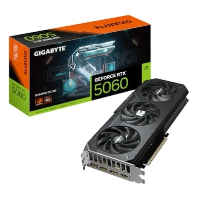 Imagen de Gigabyte GeForce RTX 5060 Gaming OC 8G Tarjeta Gráfica 8GB GDDR7, 128bit, PCI E 5.0, 2595 MHz Frecuencia del núcleo, 3 x DisplayPort, 1 HDMI, GV N5060GAMING 8GD