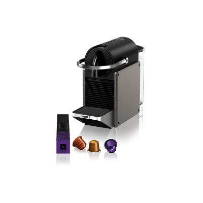 Imagen de Cafetera de cápsulas Krups Pixie Redesign Titan XN306T10, 1260 W, 19 Bar, 0.7 L, 2 Opciones café, Apagado automático, Titán